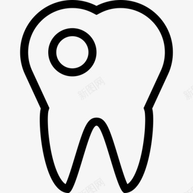 龋齿医学和牙科2线状图标图标