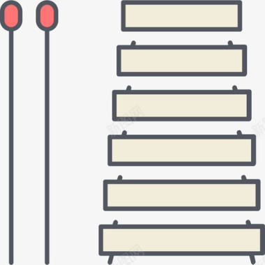 木琴音乐10色彩图标图标
