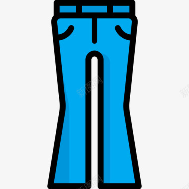 牛仔裤嬉皮士2线性颜色图标图标