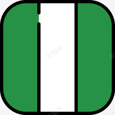 尼日利亚旗帜收藏6圆形方形图标图标
