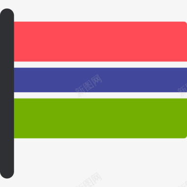冈比亚国际国旗5桅杆图标图标