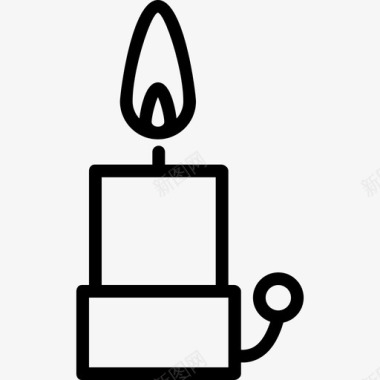 蜡烛圣诞元素2直线型图标图标