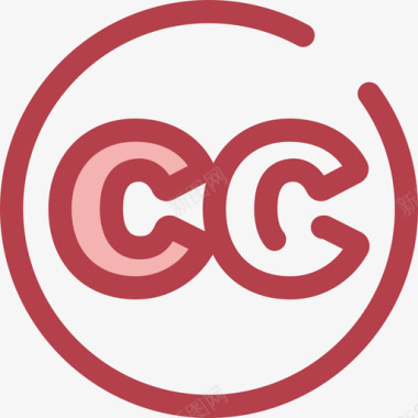 CreativeCommons徽标5红色图标图标