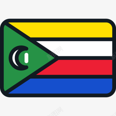 科摩罗国旗系列4圆角矩形图标图标