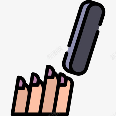 指甲锉刀美容6号线性颜色图标图标