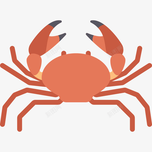 螃蟹动物19扁平图标svg_新图网 https://ixintu.com 动物19 扁平 螃蟹
