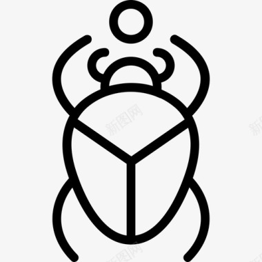 圣甲虫符号5直线图标图标