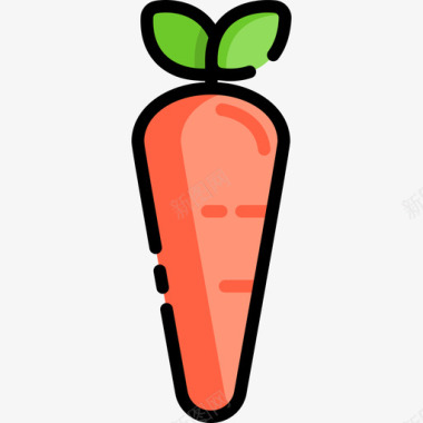 胡萝卜8号春线形颜色图标图标