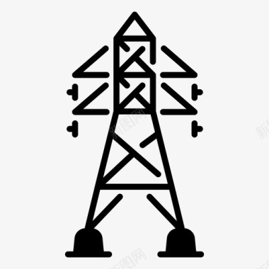 电塔电能电压图标图标