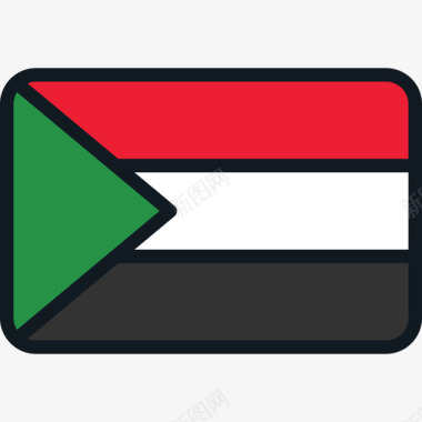 苏丹旗帜集合4圆形矩形图标图标