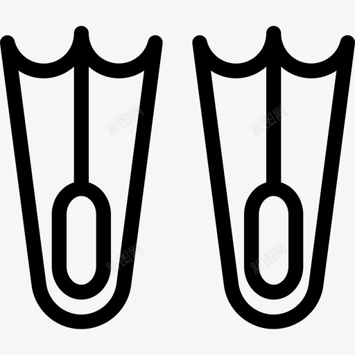 鳍状肢服装和时尚配饰线性图标svg_新图网 https://ixintu.com 服装和时尚配饰 线性 鳍状肢