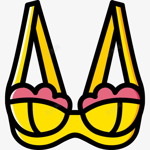 胸罩女装3黄色图标svg_新图网 https://ixintu.com 女装3 胸罩 黄色