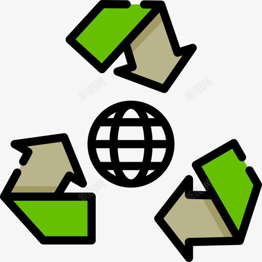 回收地球日3线性颜色图标svg_新图网 https://ixintu.com 回收 地球日3 线性颜色