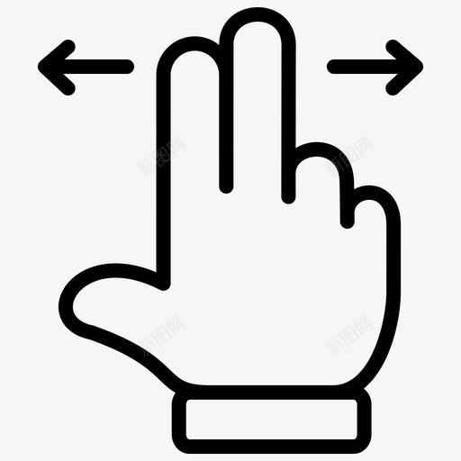 两个手指滑动手左右图标svg_新图网 https://ixintu.com 两个手指 两个手指滑动 左右 手 手触摸手势 滑动