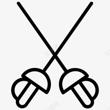 剑道交叉剑剑术图标图标