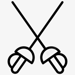 日本剑术剑道交叉剑剑术图标高清图片