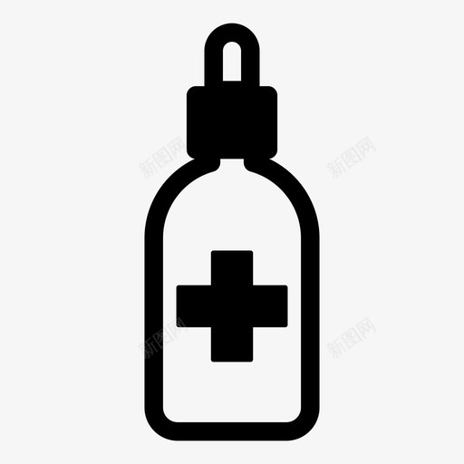 药品瓶子护理图标svg_新图网 https://ixintu.com 健康 医疗 护理 滴管 瓶子 药品 药水