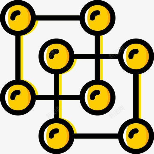 原子科学9黄色图标svg_新图网 https://ixintu.com 原子 科学9 黄色