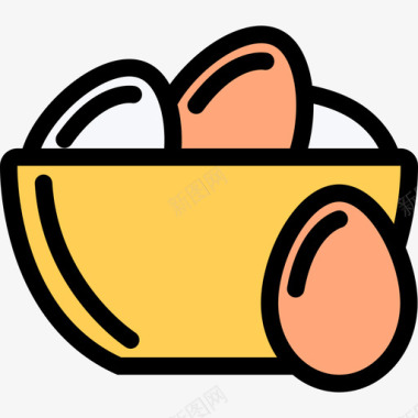 鸡蛋食物14颜色图标图标
