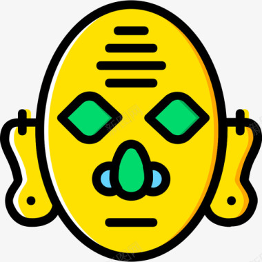 面具符号4黄色图标图标