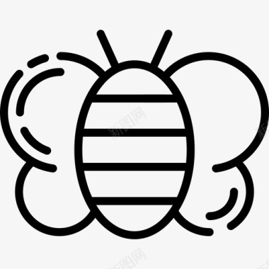 蜜蜂春季6直线型图标图标
