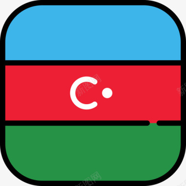 阿塞拜疆国旗收藏6圆形方形图标图标