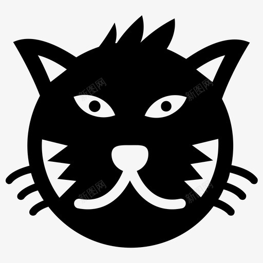 猫表情卡通动物卡通猫图标svg_新图网 https://ixintu.com 卡通动物 卡通猫 可爱卡通 可爱猫脸字形图标 猫脸 猫表情