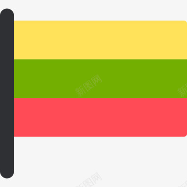立陶宛国际国旗5桅杆图标图标