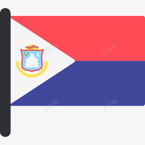 圣马丁岛国际国旗5桅杆图标svg_新图网 https://ixintu.com 国际国旗5 圣马丁岛 桅杆