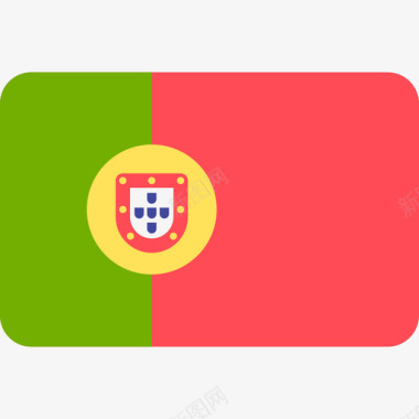 葡萄牙国际国旗6圆形矩形图标图标