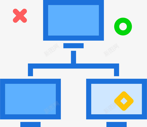 网络tech2线性颜色图标svg_新图网 https://ixintu.com tech2 线性颜色 网络