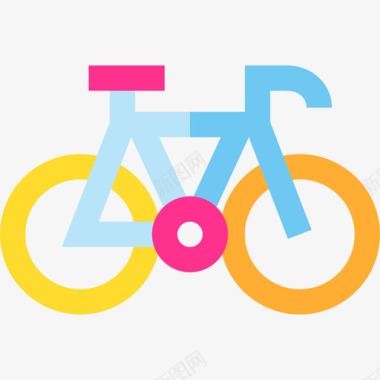 自行车弹簧4扁平图标图标