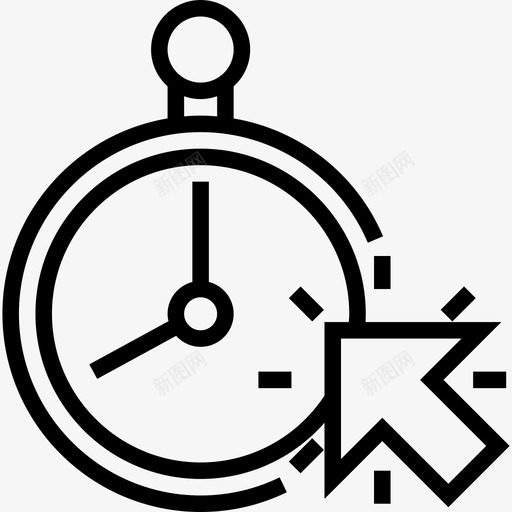秒表网络托管线性图标svg_新图网 https://ixintu.com 秒表 线性 网络托管