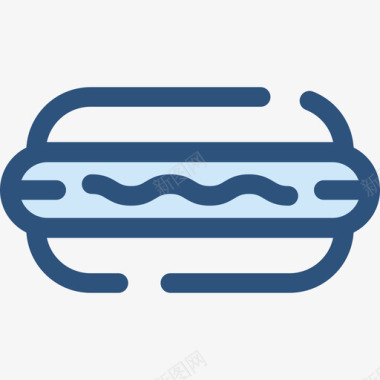 热狗食物和餐厅4蓝色图标图标