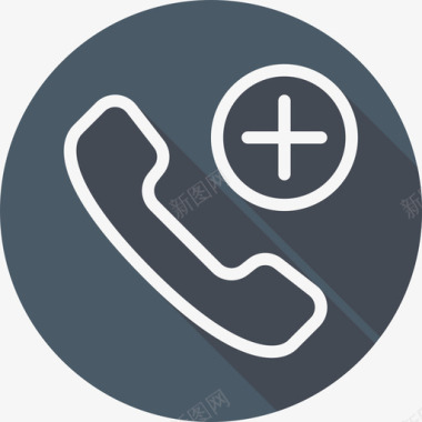 电话通信和网络2扁平圆形图标图标