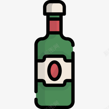 威士忌酒吧和酒吧3线性颜色图标图标