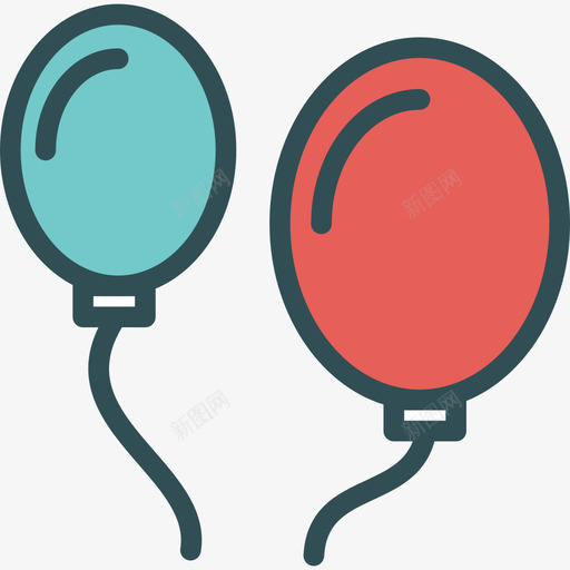 气球活动线条颜色图标svg_新图网 https://ixintu.com 气球 活动 线条颜色