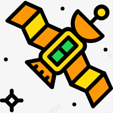 卫星太空13黄色图标图标