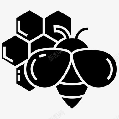 蜂巢蜂房蜜蜂图标图标