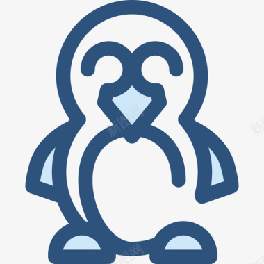 Linux徽标3蓝色图标图标
