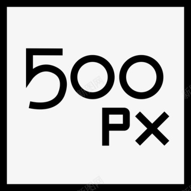500px徽标2线性图标图标