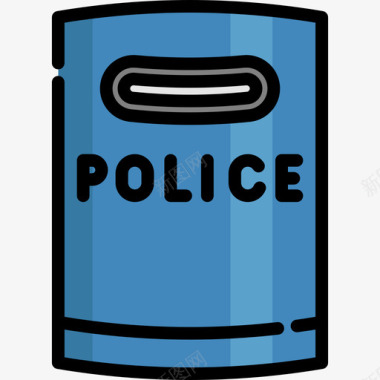 盾牌警察2线性颜色图标图标