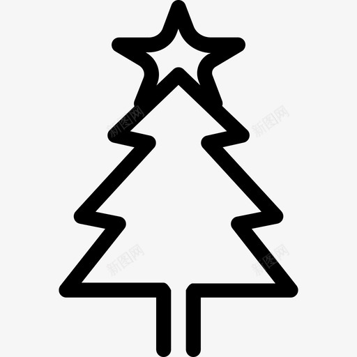圣诞树节日和庆典2线性图标svg_新图网 https://ixintu.com 圣诞树 线性 节日和庆典2