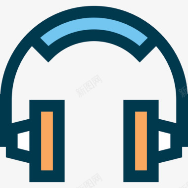 耳机音乐12线性颜色图标图标
