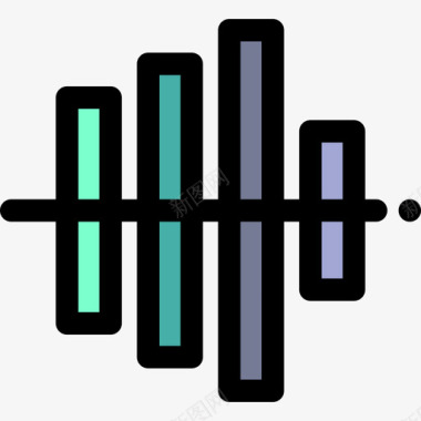 音乐播放器音乐图标5线性颜色图标