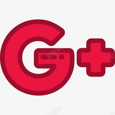 GooglePlus社交媒体7线性颜色图标图标