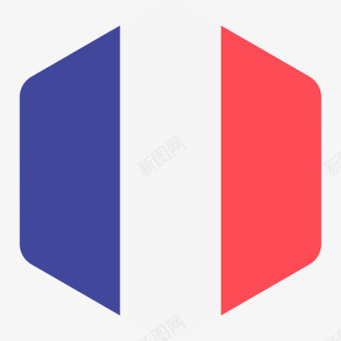 法国国际国旗2六边形图标图标