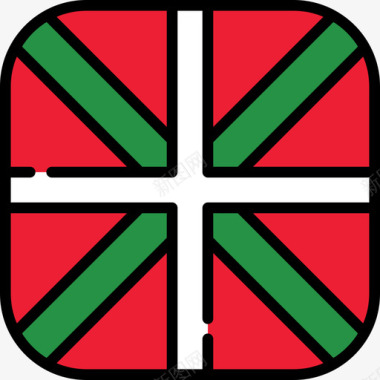 巴斯克乡村旗帜系列6圆形方形图标图标
