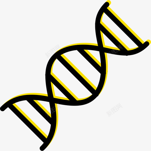 Dna科学9黄色图标svg_新图网 https://ixintu.com Dna 科学9 黄色