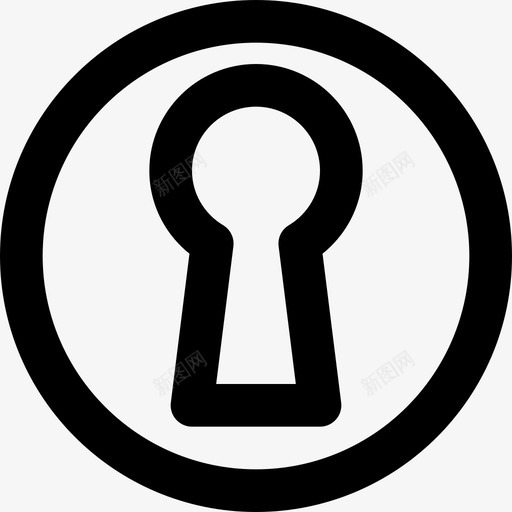 锁孔安全16轮廓图标svg_新图网 https://ixintu.com 安全16 轮廓 锁孔